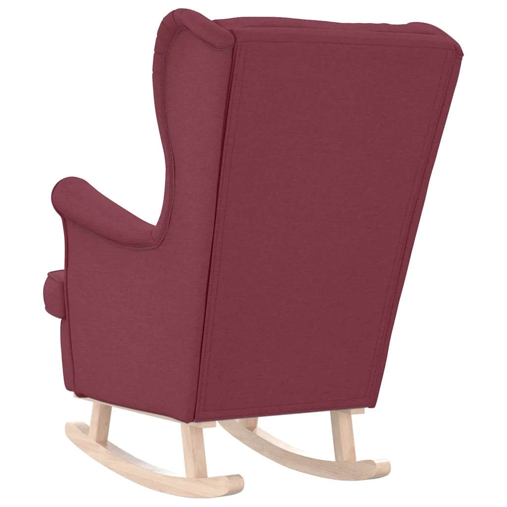 vidaXL Sedia a Dondolo Rosso Vino 74x90x102 cm in Tessuto