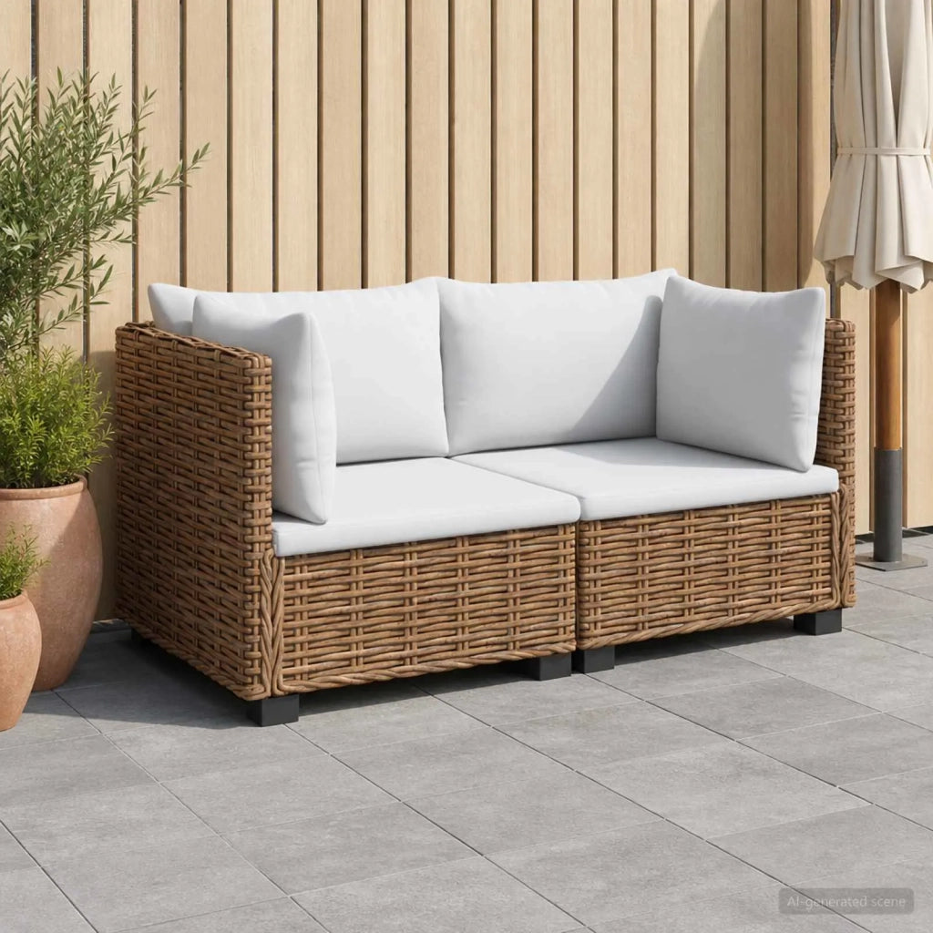2 pz Set Lounge in Rattan con Cuscini GENDT Rattan naturale 3429856