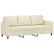 Divano | Divano da soggiorno | Sofa a 3 Posti Crema 180 cm in Similpelle