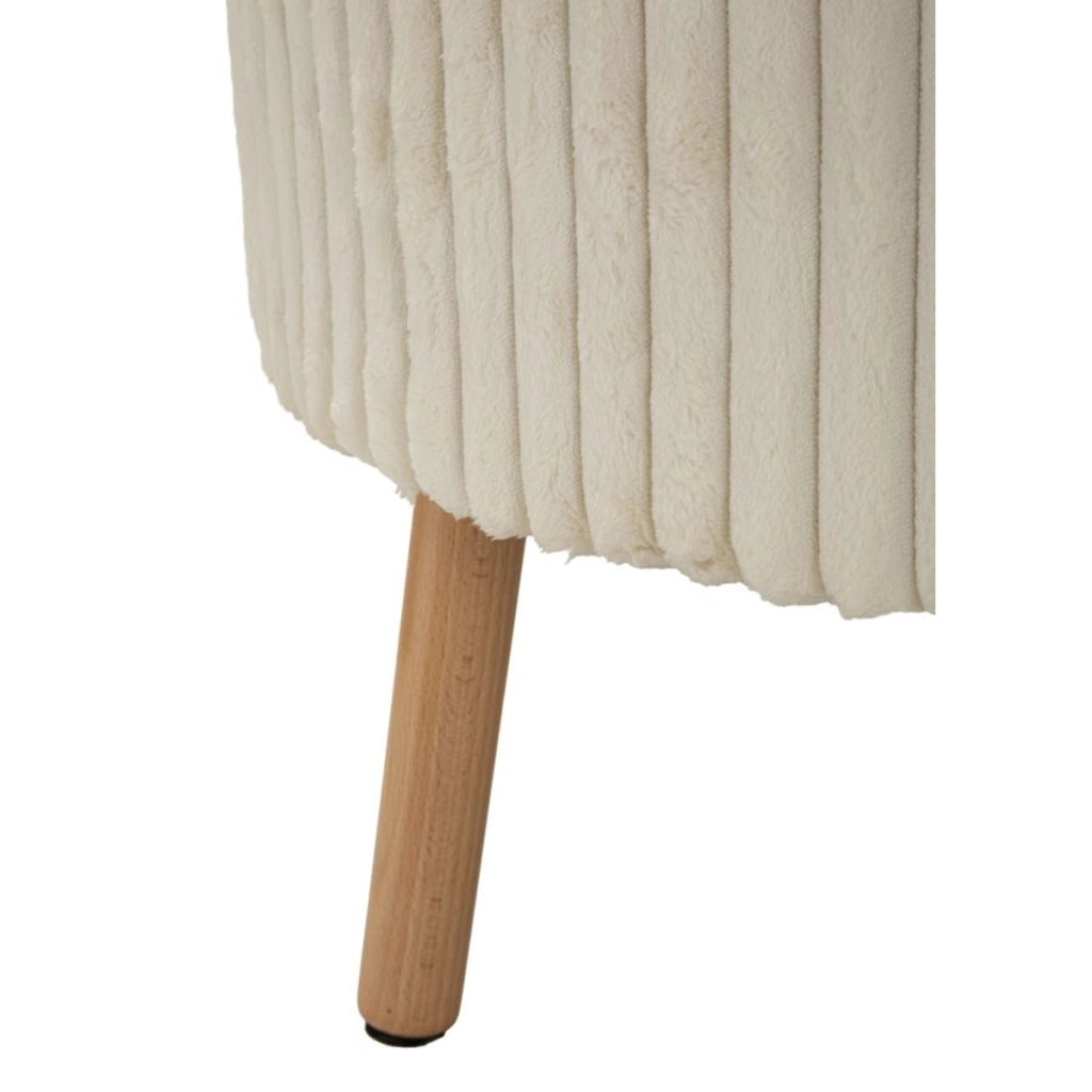 Pouf Goteborg rotondo in tessuto bianco