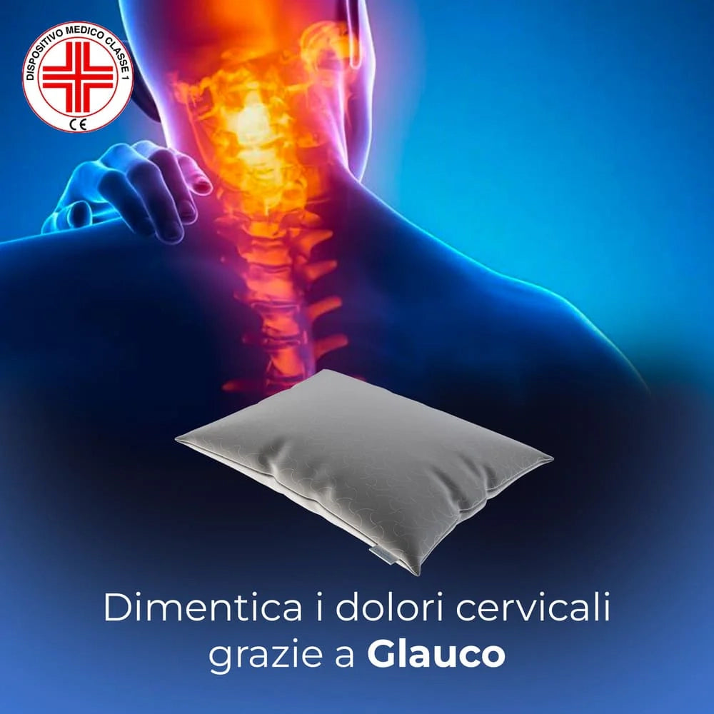 Cuscino in fiocco di memory - Il Più Scelto per un Sonno Senza Dolori - Glauco - 80x50x12cm