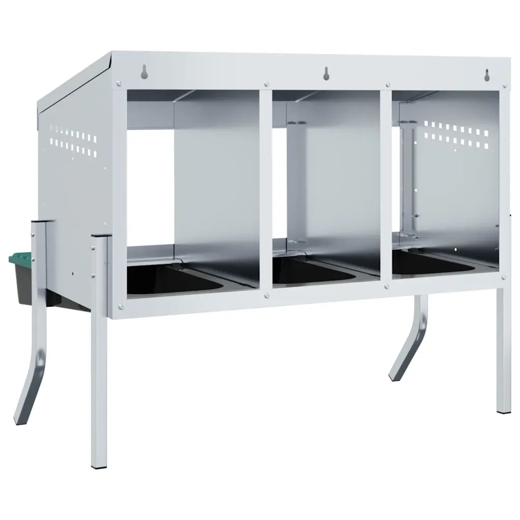 Nido per Galline a 4 Scomparti con Gambe in Acciaio Zincato CFW9237834