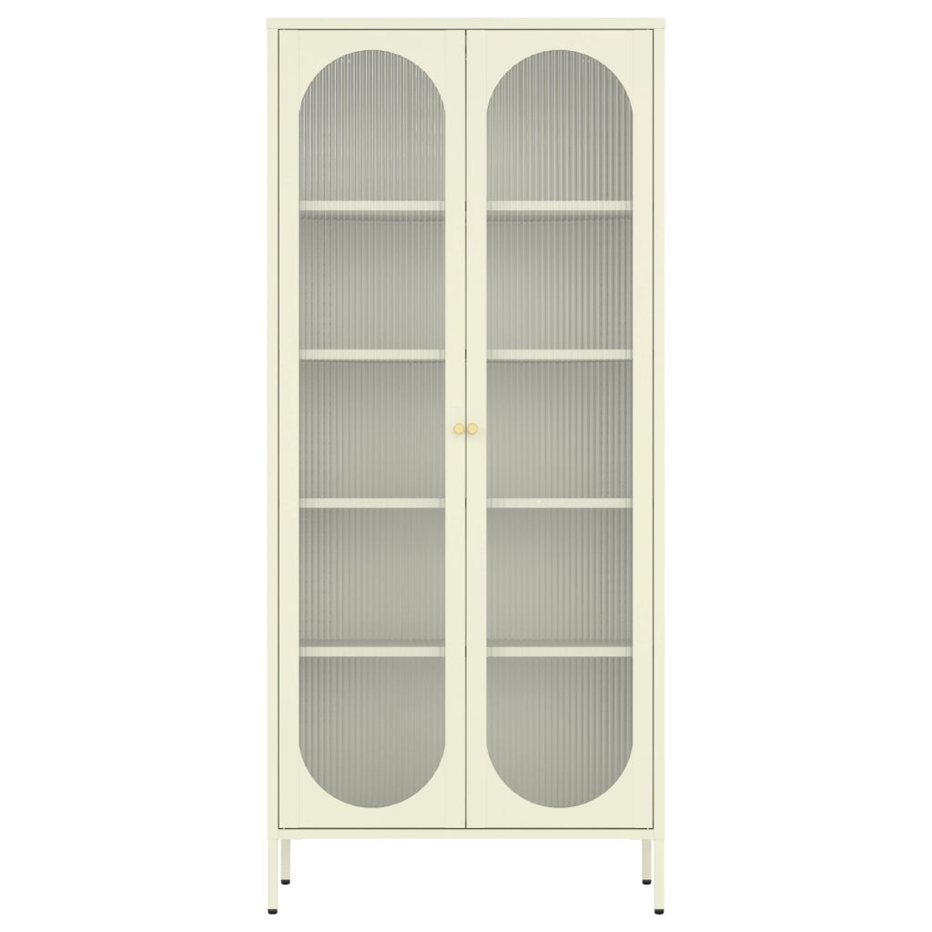 Armadio in metallo e vetro verde lime 180cm YASMINE