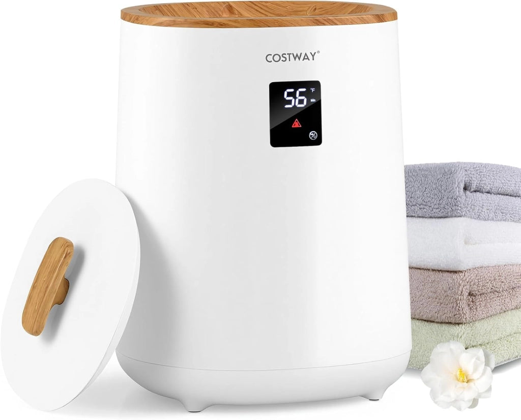 COSTWAY Scalda Asciugamani per Bagno, Scaldabiancheria Grande da 18 L con Schermo LED e Spegnimento Automatico, Secchio Portatile per Asciugamani Caldi per Asciugamani, Accappatoi e Coperte