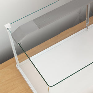 Acquario in Vetro con Luci LED da 20L 38x26x27 cm Filtro e Pompa d'Acqua Bianco