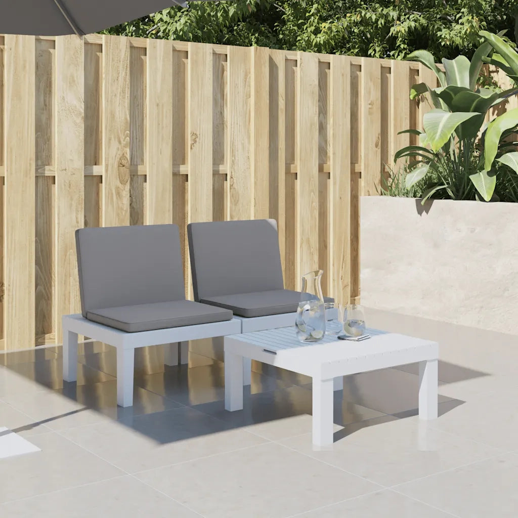 Lettino Prendisole con Cuscini Bianco in PP cod mxl 132352