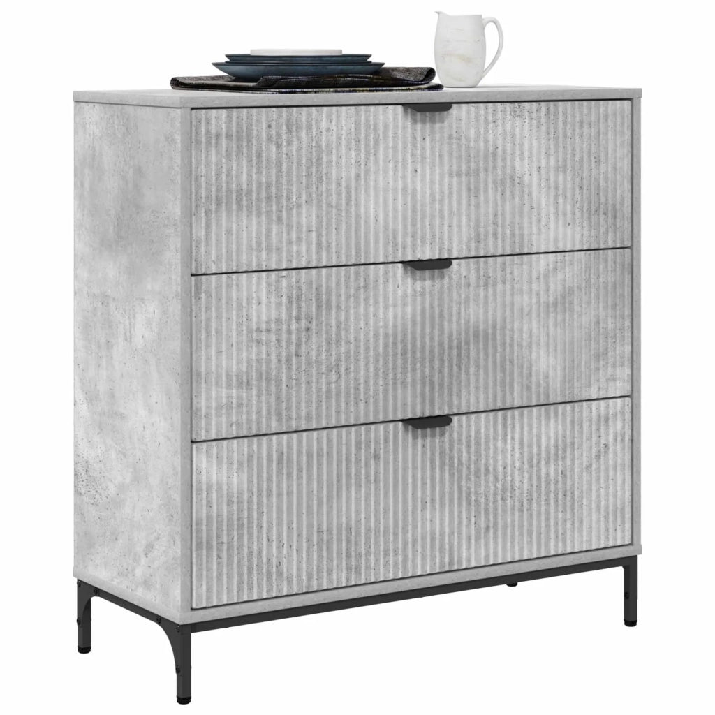 Credenza Grigio cemento 79,5 x 33 x 82 cm Legno multistrato 883437