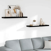 Scaffali a Parete 2 pz Nero Lucido 90x23,5x3,8 cm in MDF 323776