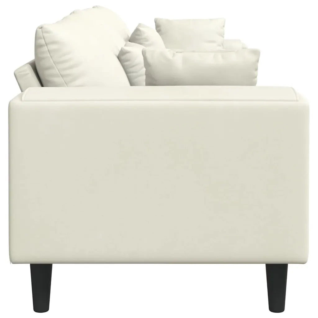 vidaXL Divano in Velluto con cuscino Crema 208 cm Velluto