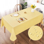 Tavolo con tovaglia in tessuto imitante lino, colore giallo, dimensioni 140x240cm, tovaglia per tavolo in poliestere, impermeabile con effetto lotus, resistente ai graffi per soggiorno, sala da pranzo, balcone, giardino.