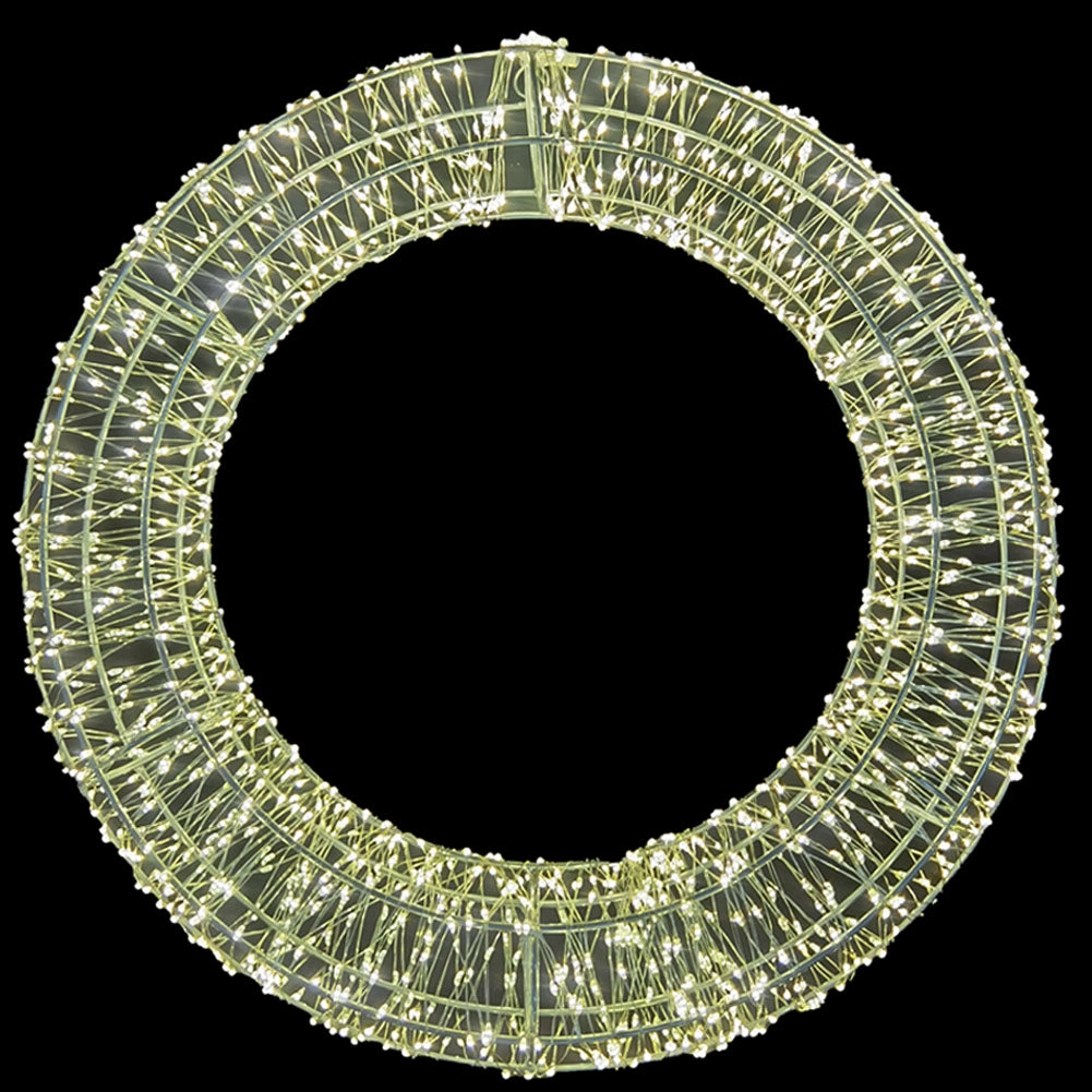 Ghirlanda Natalizia 3D in Metallo con 2400 Luci LED Diametro 70 cm da appendere