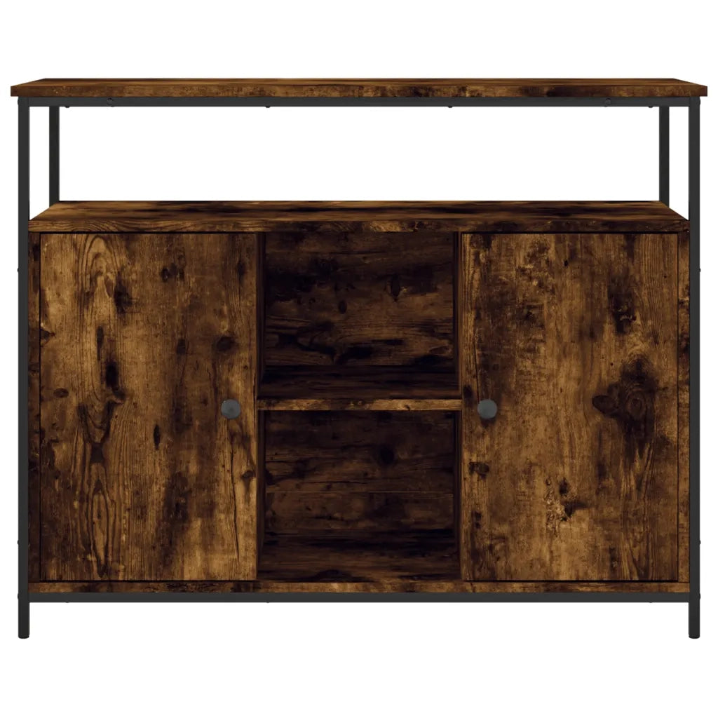 Credenza Rovere Fumo 100x35x80 cm in Legno Multistrato 835501
