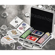 Trade Shop - Set Kit 100 Poker Fiches Chips Valigetta Carte Gioco Tavolo Texas Holdem Dealer -