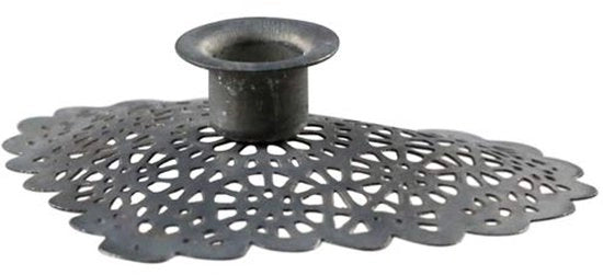 Candelabro a forma di cuore - Decorazione per giardino e balcone - 1 pezzo - Zinco antico - D7,5 cm