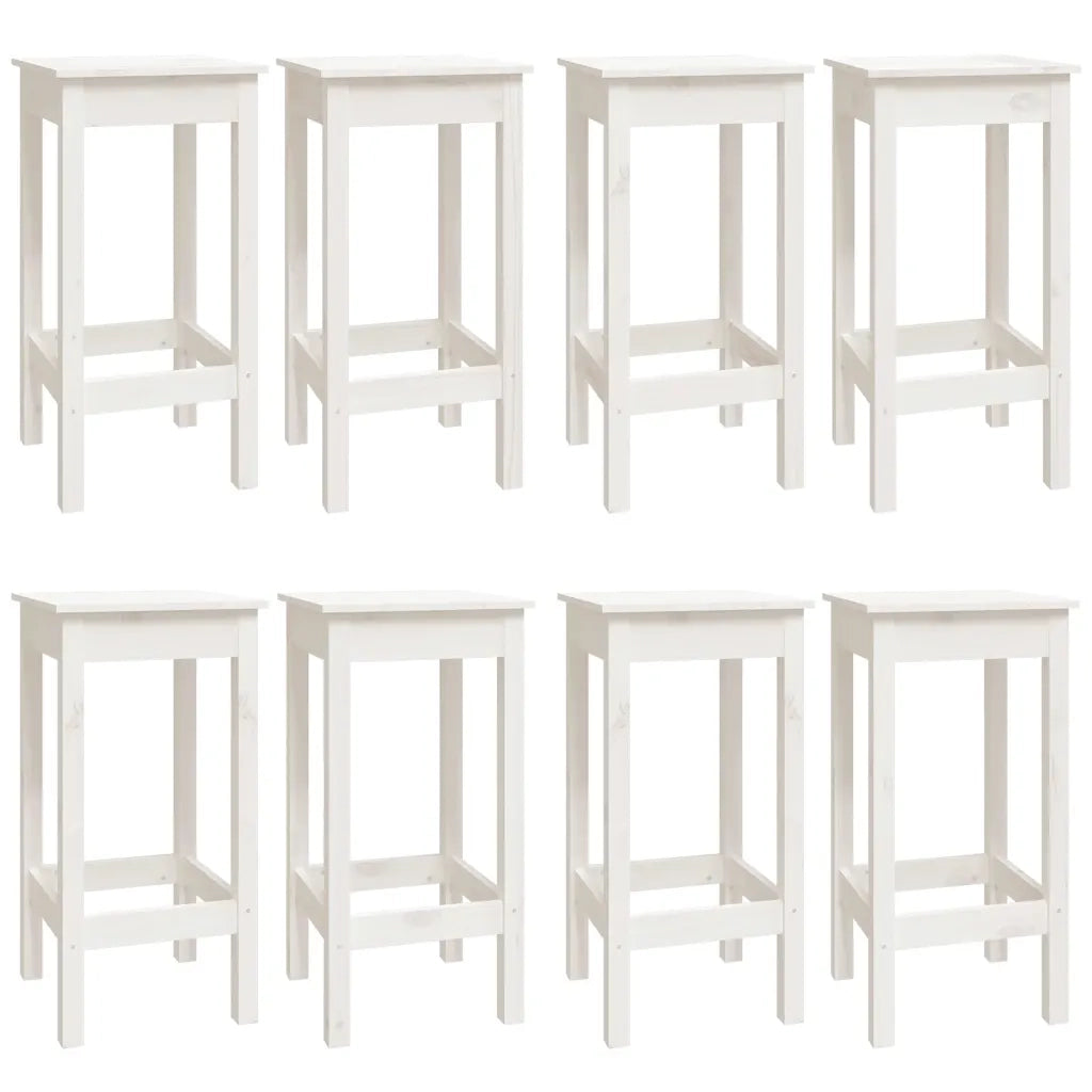 Set da Bar 9 pz Bianco in Legno Massello di Pino 3124718