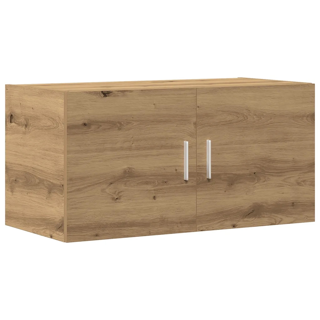 Mobiletto a muro in rovere lavorato a mano con 2 ante elegante contenitore 80 x 39 x 40 cm legno di rovere composito 02_0050715
