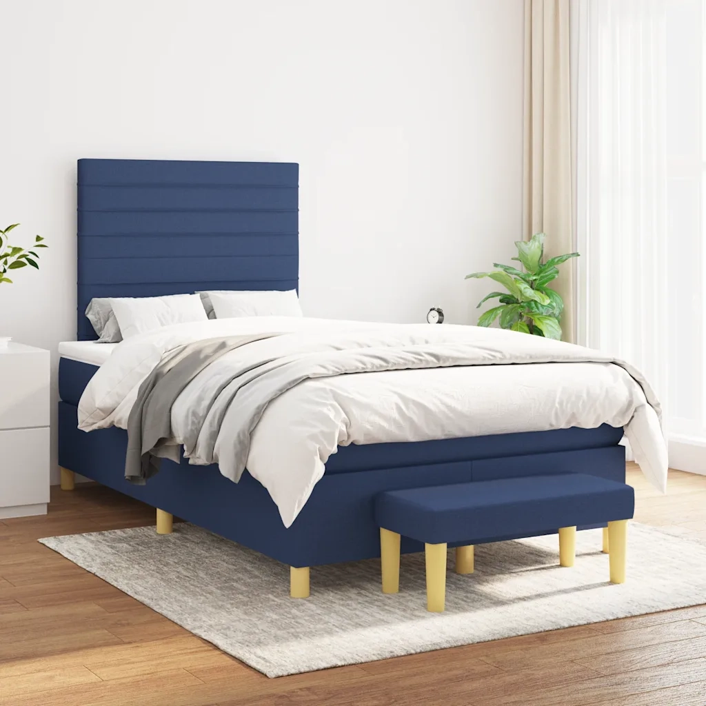 Giroletto a Molle con Materasso Blu 120x190 cm in Tessuto 3270417