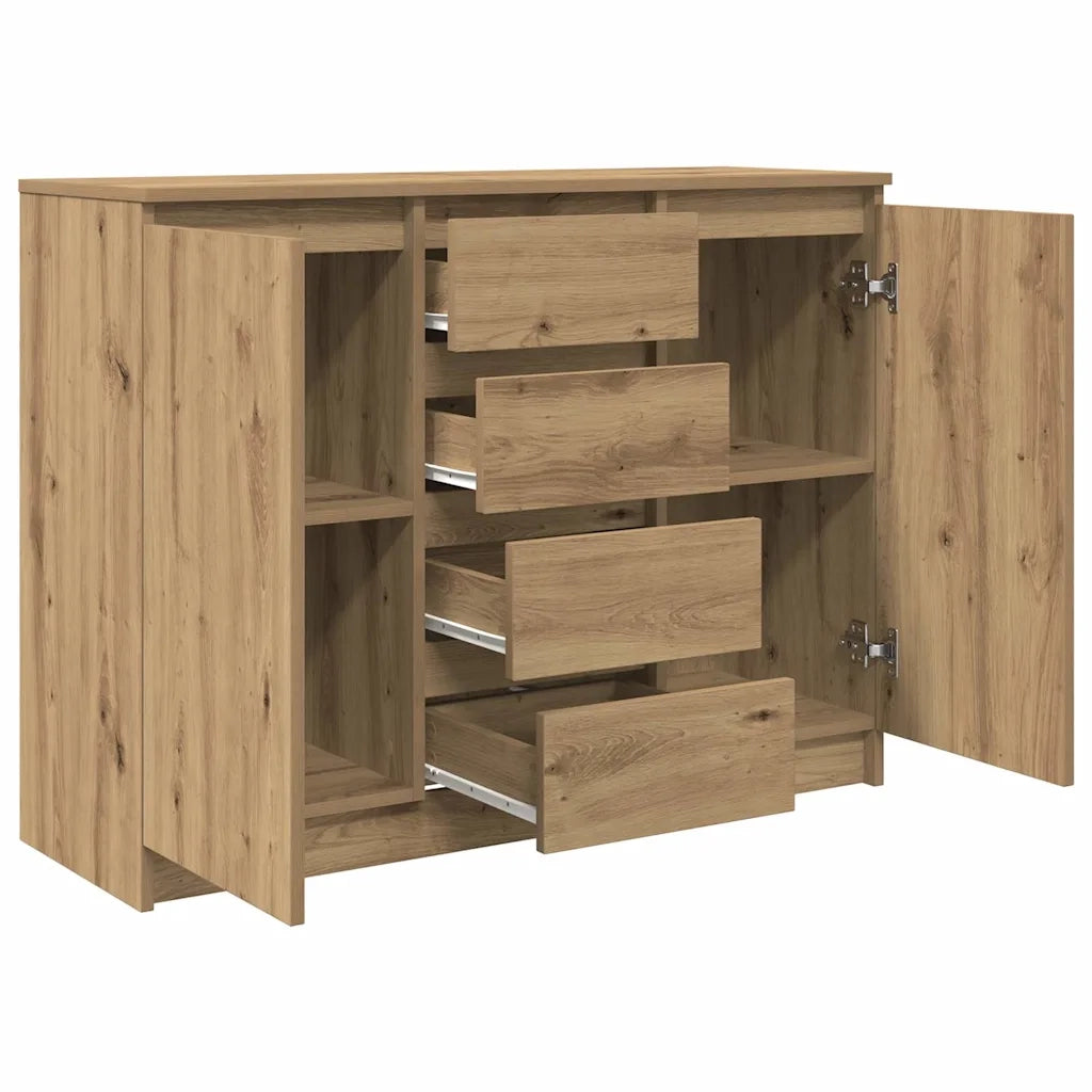 Credenza con Cassetti Rovere Artigianale 100,5x35x76 cm 3328452
