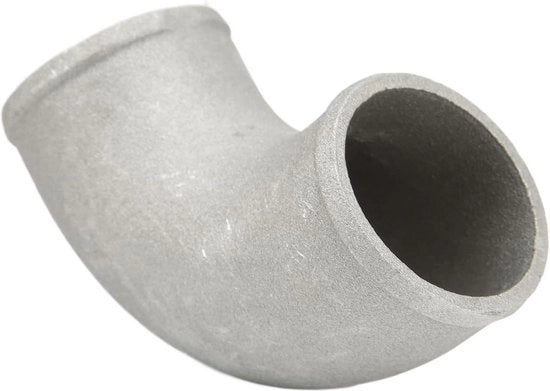 Colletto d'aspirazione turbo in alluminio a raccordo 90 gradi con bocchetta staccabile per veicoli di alta prestazione, diametro esterno 5,7 cm.