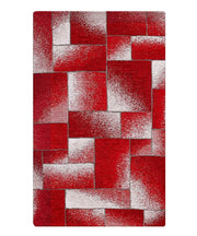 Tappeto Arredo TETRIX ROSSO salotto soggiorno camera, disegno geometrico stile mondrian arte moderna, multiuso lavabile antiscivolo cm.85x150