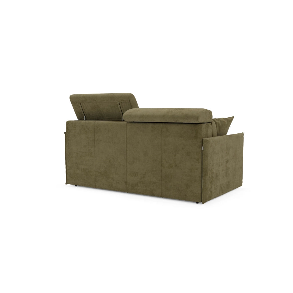 Miryam Divano letto con poggiatesta reclinabili e comfort maxi - design compatto in morbido tessuto smacchiabile T31 149 cm verde felce