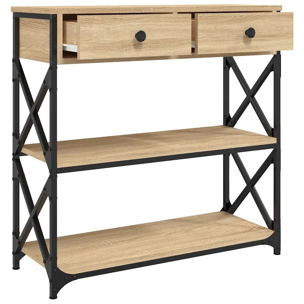 Tavolino Consolle | Tavolo d'Ingresso Rovere Sonoma 75x28x75cm in Legno Multistrato