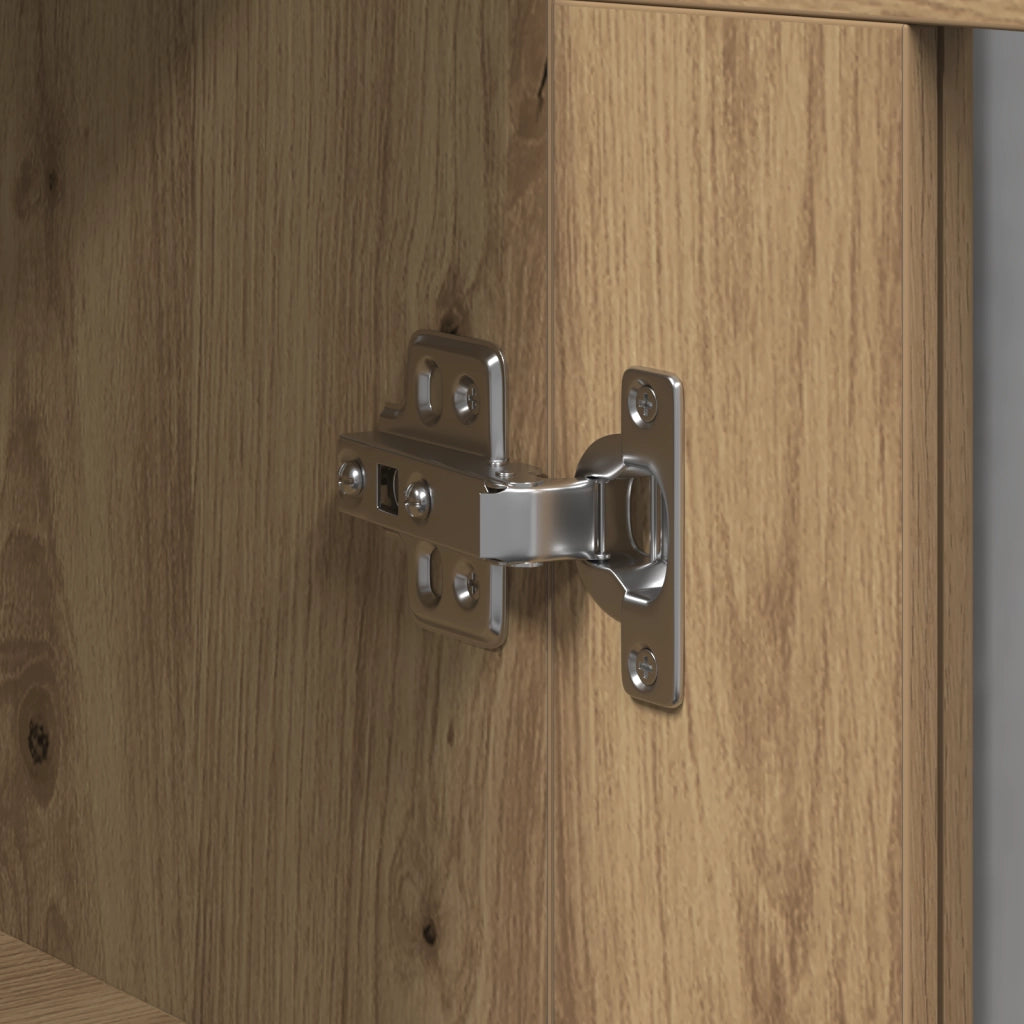 Armadio da muro con ante in vetro in rovere artigianale 69,5x34x90 cm