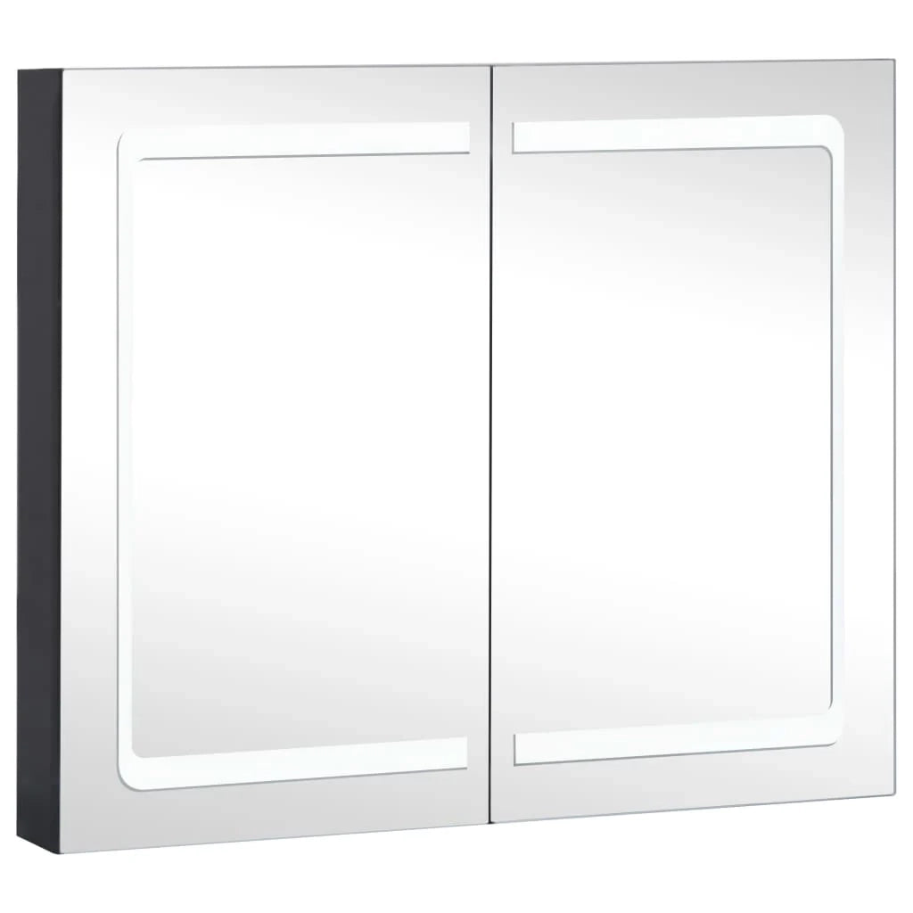 Mobiletto da bagno con specchio LED 80 x 12,2 x 68 cm 02_0006569