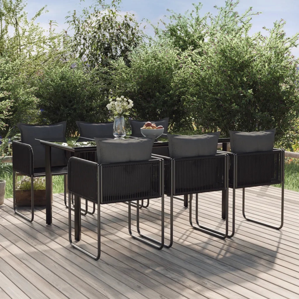 Set da Pranzo da Giardino 7 pz Nero  cod mxl 42804