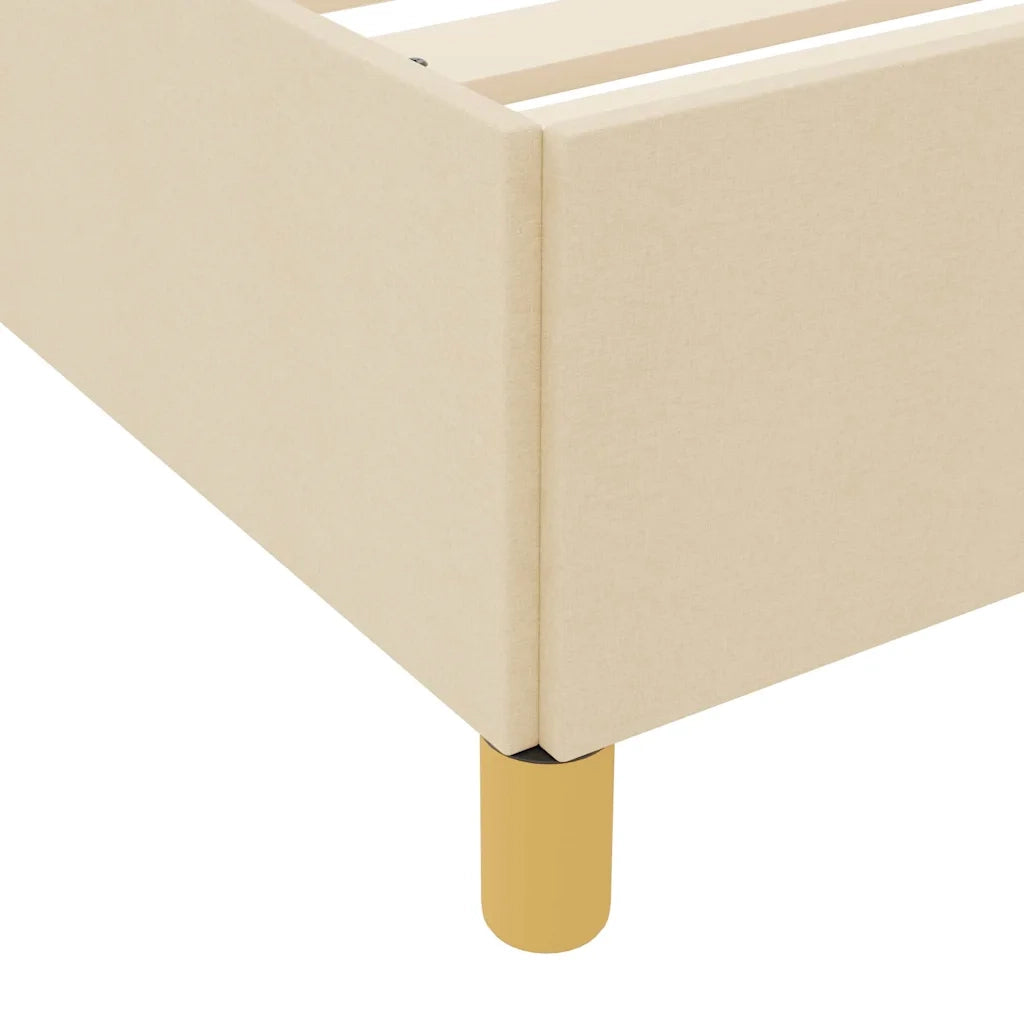 vidaXL Letto a molle con materasso Bianco e crema 200 x 200 cm Tessuto