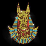 Decorazione con Strass per Abbigliamento - Sticker con Transfert Termico - Anubis - 29,7 x 21 cm - Materiale Resistente - Decalcomania con Hotfix