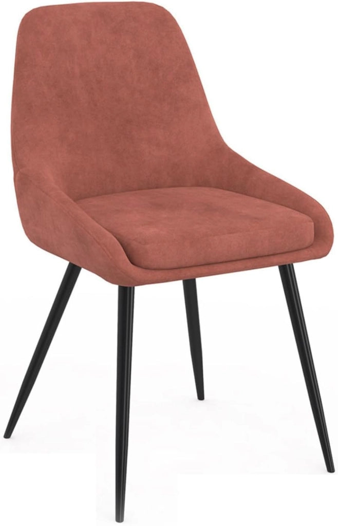 Set di 4 sedie THALYA in velluto terracotta con braccioli