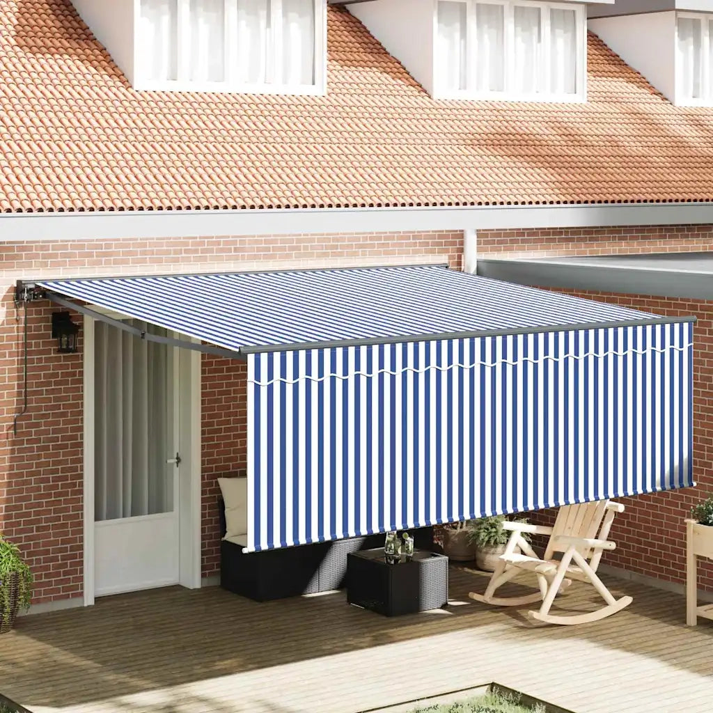 vidaXL Tenda Retrattile Blu e antracite 400 × 300 cm