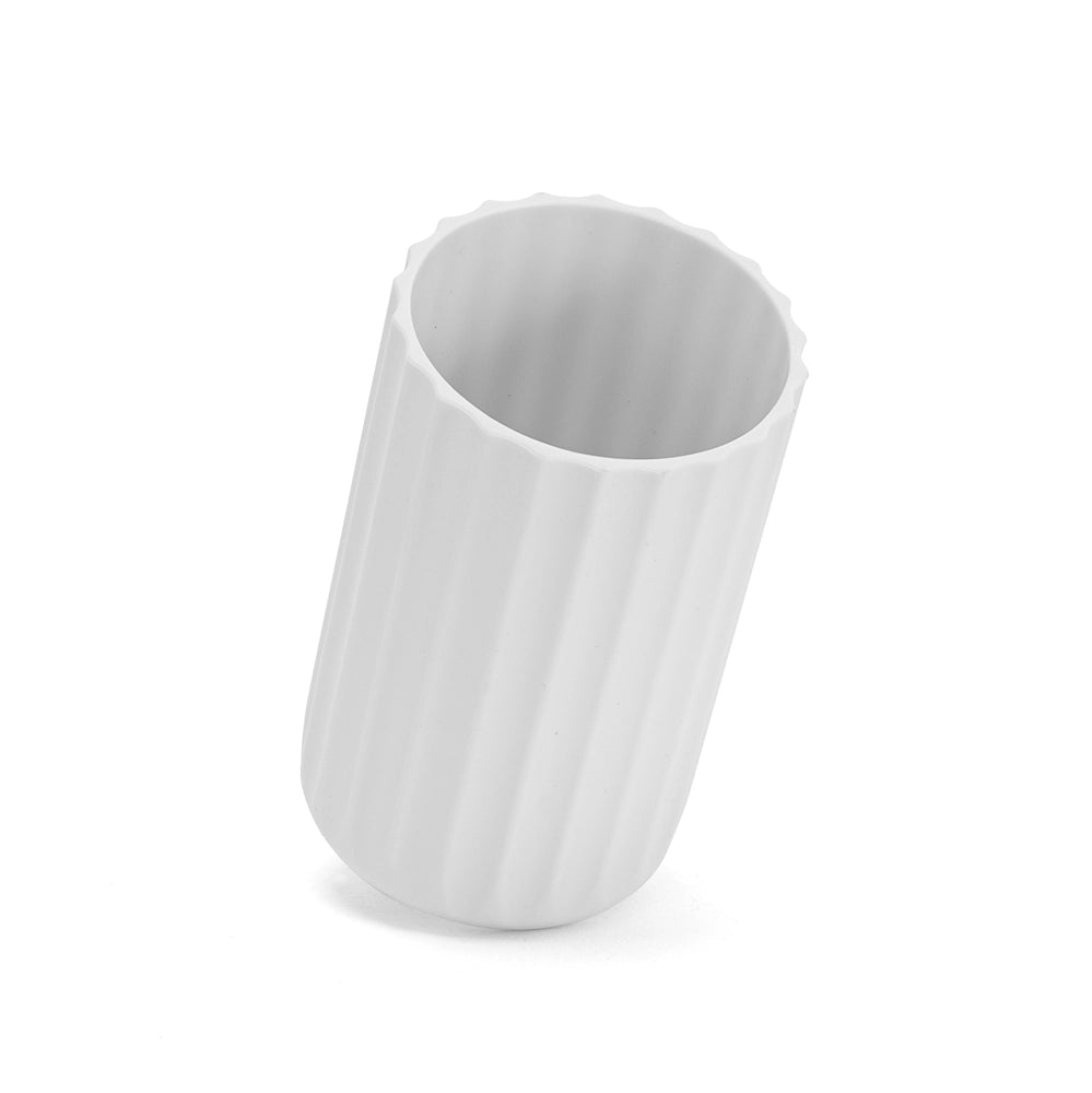 Set accessori bagno da 3 pezzi in gomma termoplastica bianca - Gummy