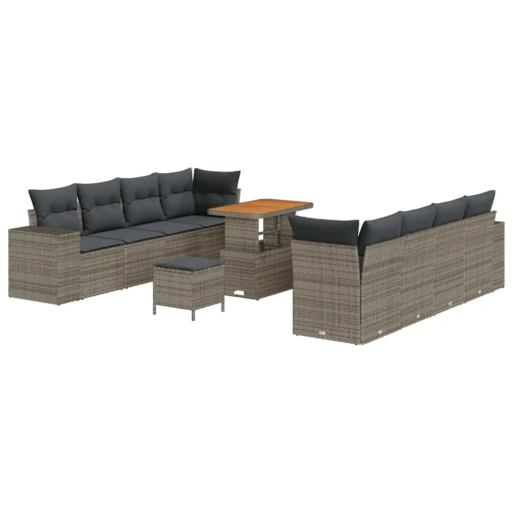 Set Divano da Giardino con cuscino 11 pcs Grigio polyrattan 3361983