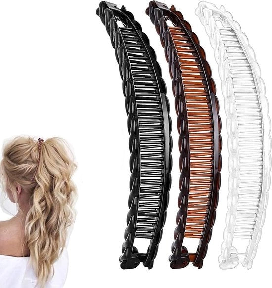 Fermo Capelli Premium - 3 Pezzi - Fermo Capelli - Clip Capelli - Fermo Capelli Donne - Grande - Spilla Capelli - Multifunzionale - Difficile da Rompere - Moda & Facile - Clip Capelli Nude - Regalo di Natale - Offerte