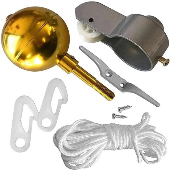 Set di riparazione per albero bandiera parti di ricambio accessori per albero bandiera albero bandiera chiodo per giardino vite in metallo cavo flessibile cavo elettrico con manovella per cavi