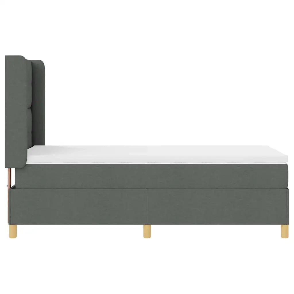 Letto a molle con materasso Grigio scuro 90 x 200 cm Tessuto 3341813