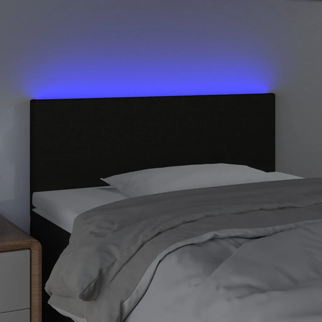 Testiera | Testata a LED Nera 100x5x78/88 cm in Tessuto