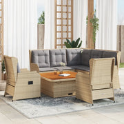 vidaXL Set Divani da Giardino 6 pz con Cuscini in Polyrattan Beige