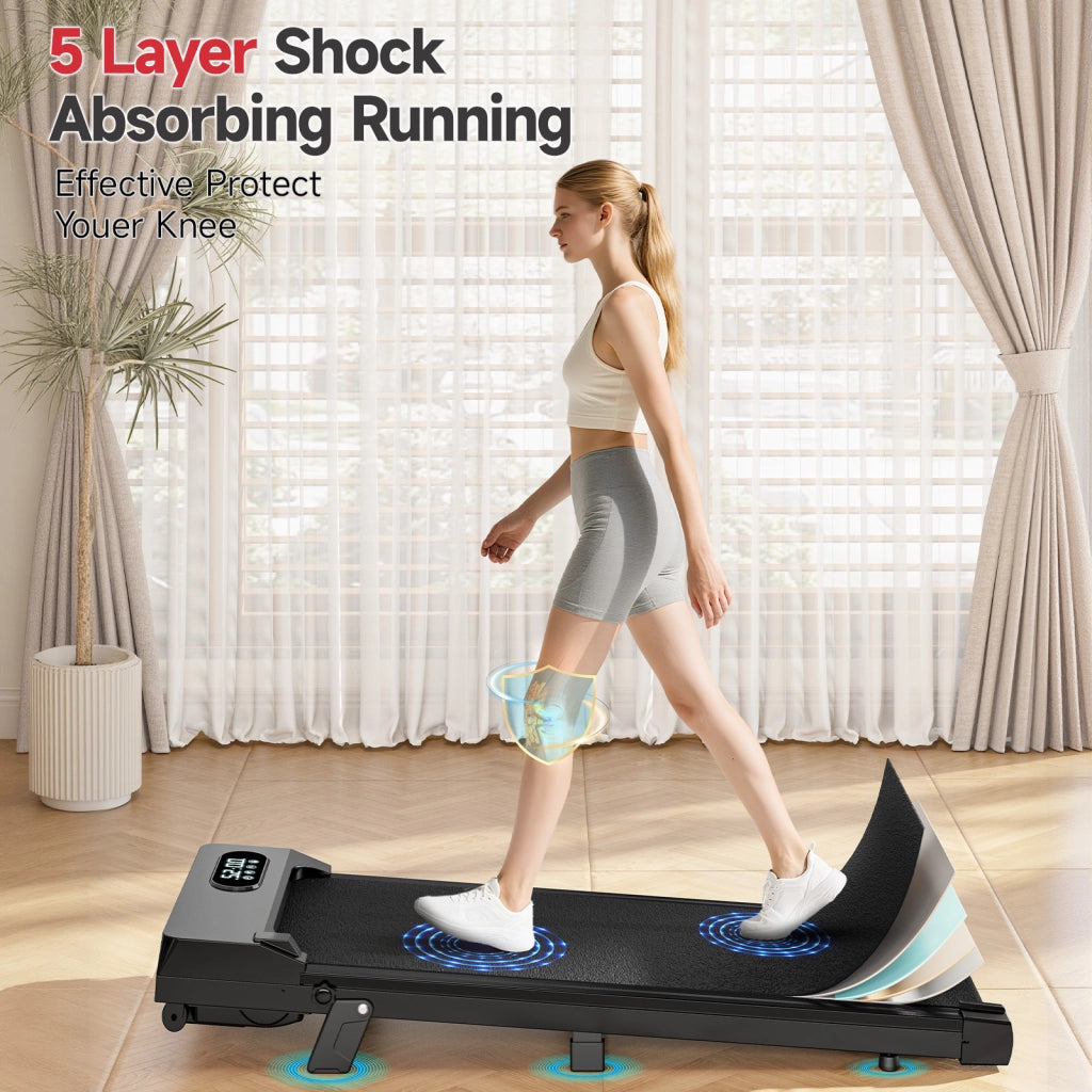 Tapis roulant 2 in 1, Tapis roulant portatile  con telecomando, 8 km/h, capacità di carico 120 kg, super silenzioso, display LED, 2,5 HP