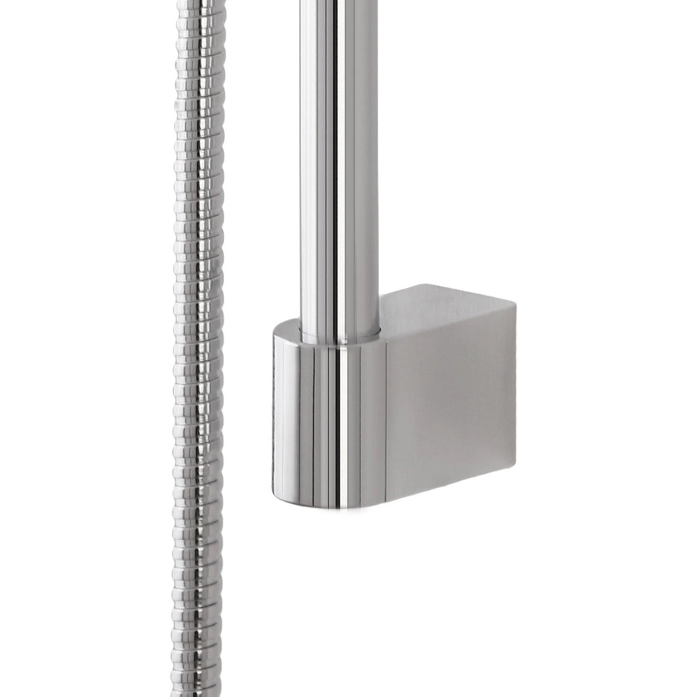 Saliscendi doccia 70 cm regolabile con doccetta tonda in ABS cromato lucido Hidra