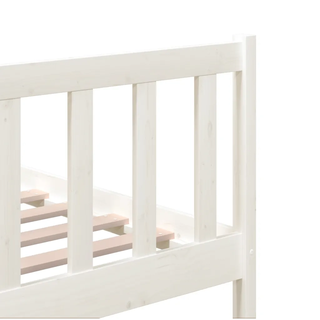 Giroletto-Struttura Letto Bianco in Legno Massello 160x200 cm 808675