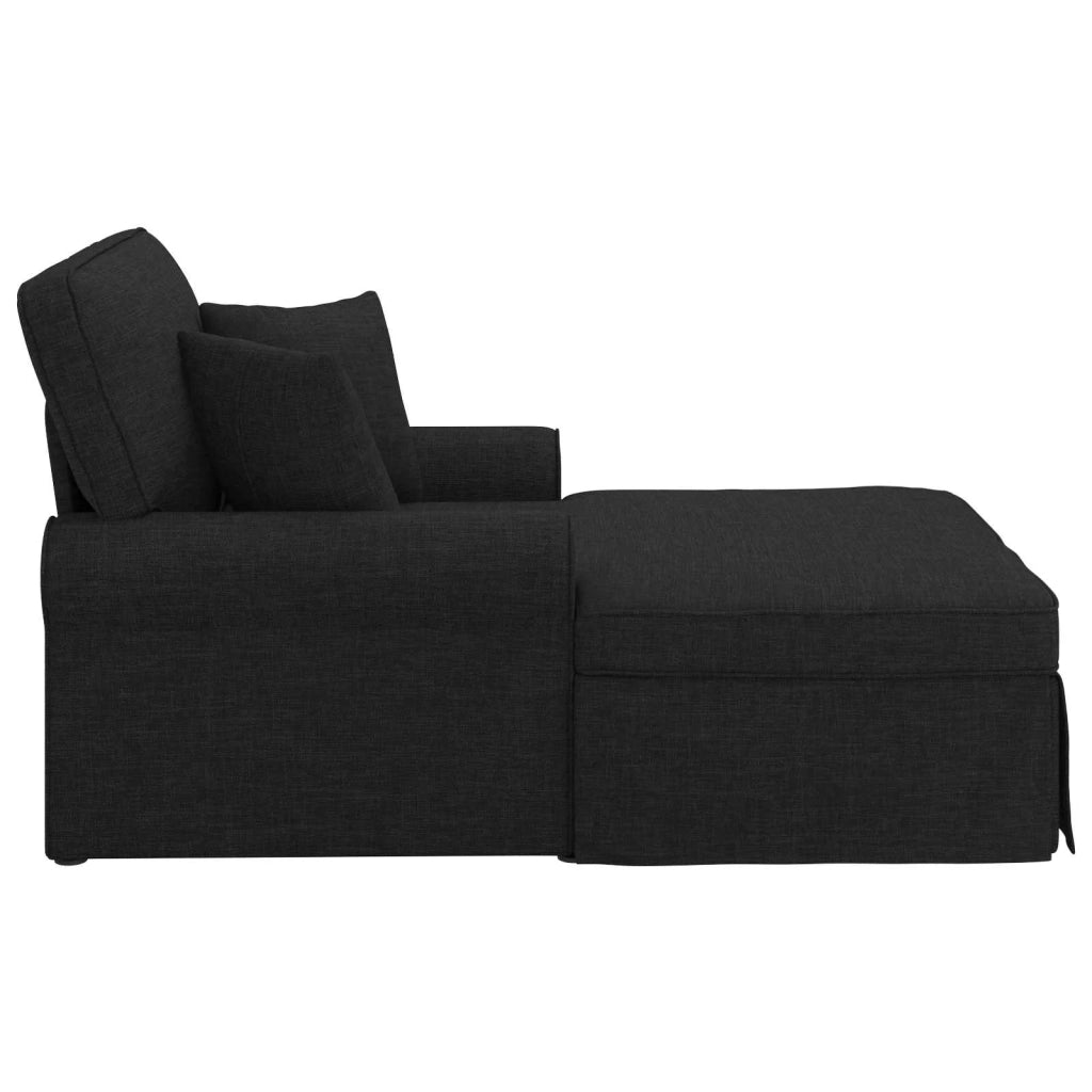 Chaise Longe con Gonna con cuscino 3 pz Nero Tessuto CFW9449497