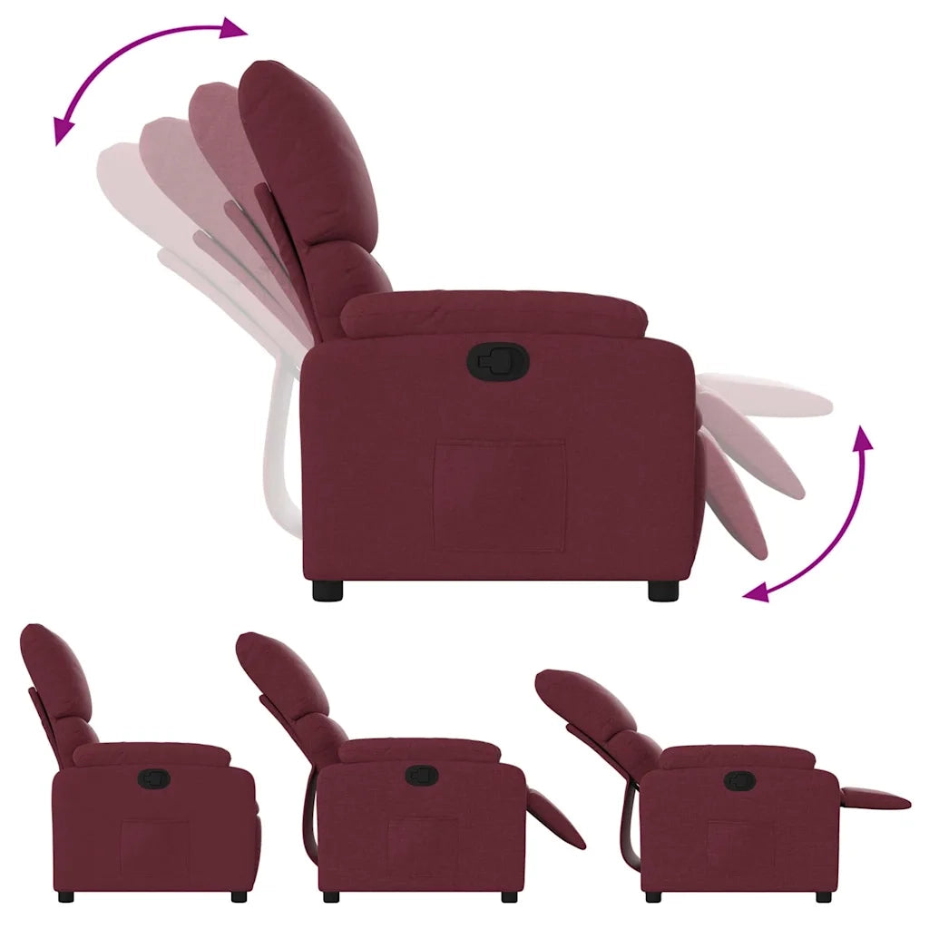 Divano Sedia-Poltrona Reclinabile in Tessuto Rosso Vino 959590