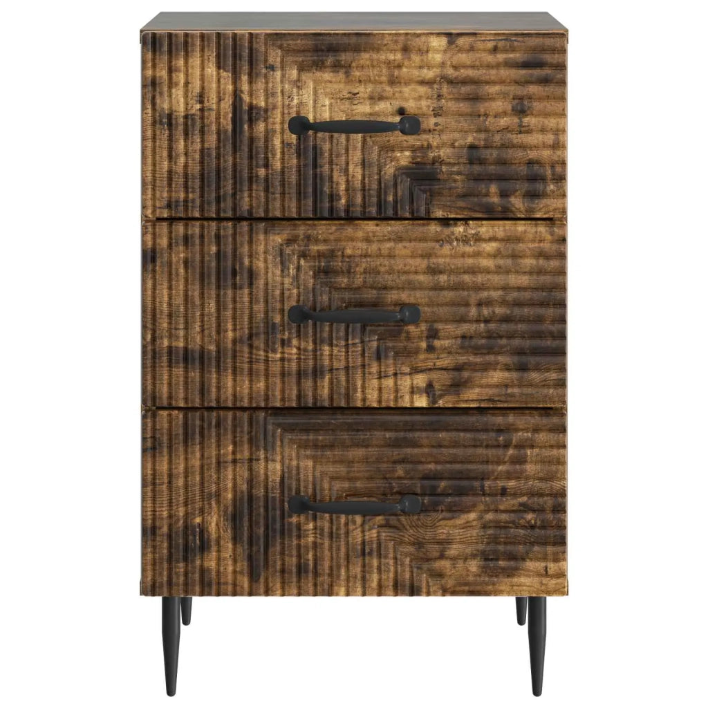 Comodino | Armadio da Notte | Mobiletto da notte con cassetto Rovere Fumo 43 x 41 x 66,5 cm