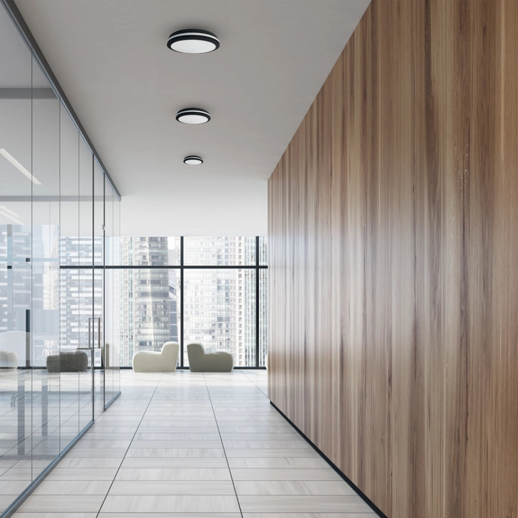 Plafoniera LED tonda 30cm 36W nero/bianco IP54 Eko-Light