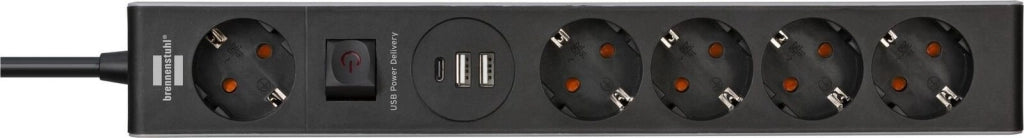 Brennenstuhl 1159780615 prolunghe e multiple 1,5 m 5 presa(e) AC Interno Nero, Grigio