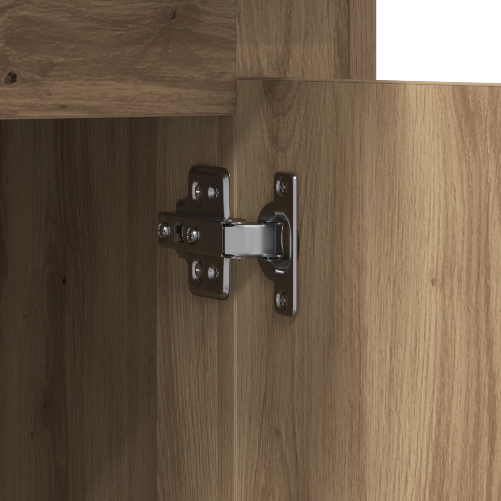 Scrivania  con spazio di archiviazione in rovere artigianale 50x115x75 cm in legno ingegnerizzato