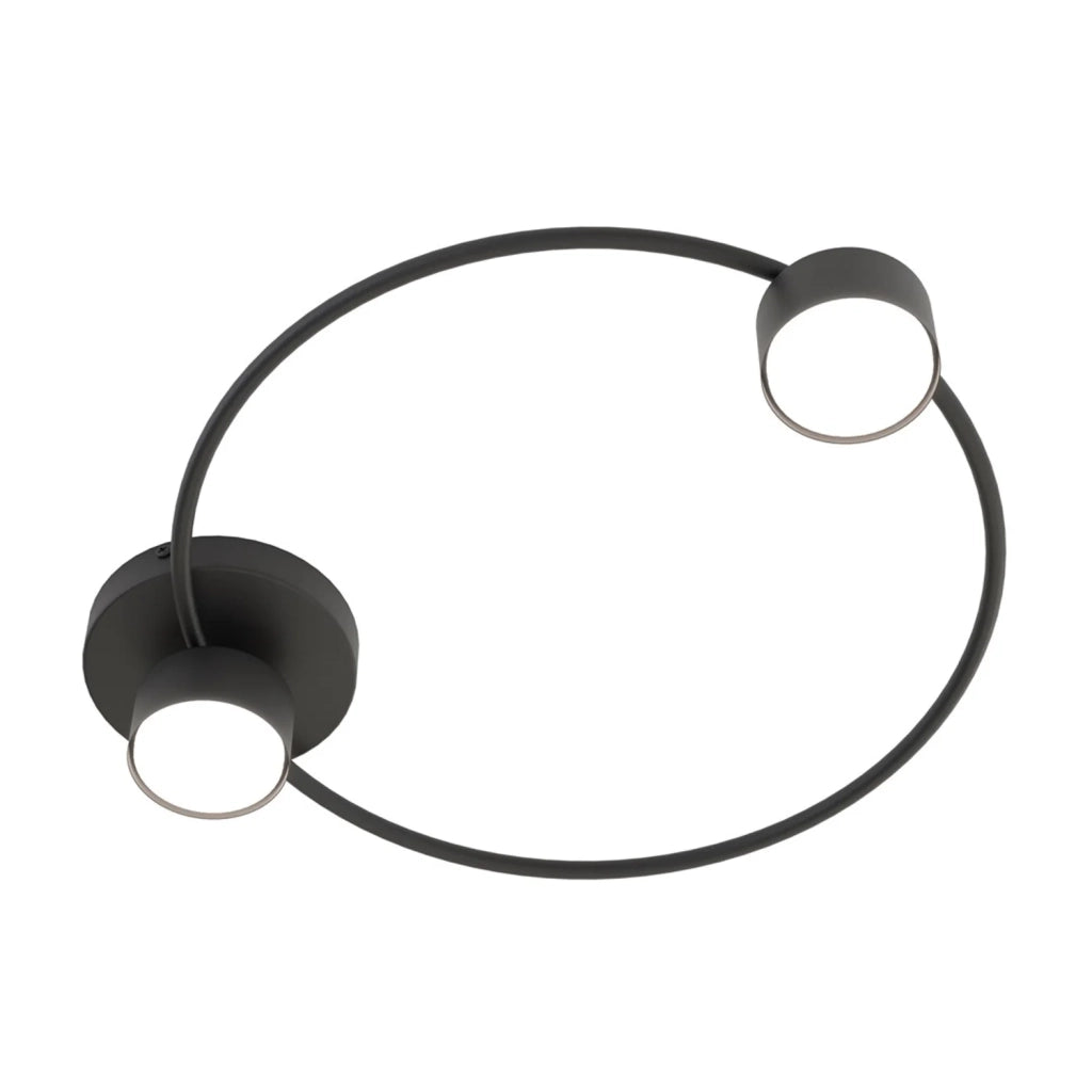 Plafoniera Moderna Zeus Acciaio Nero 2 Luci Gx53 Ip20
